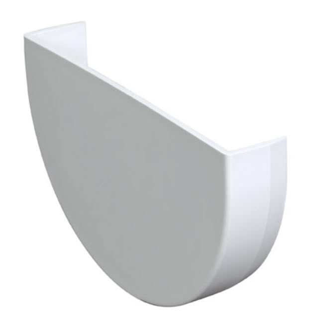 End Cap, Plastmo, for Classic Half Round Gutter, White Vinyl - 1