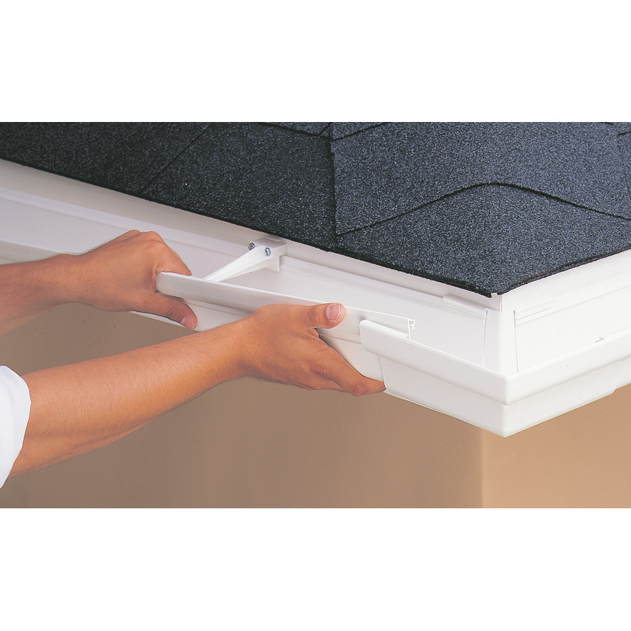 K-Snap Rain Gutter, Plastmo, 4 in W, 10 ft L, White Vinyl - 2