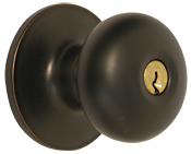 Keyed Entry Knob and Deadbolt Combo, Schlage, Mechanical Lock, Knob Handle, Round Design, Aged Bronze - 3