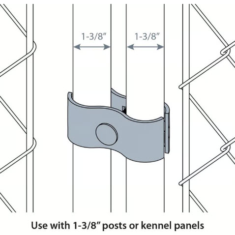 Panel Clamp for Chain Link, Yardlink, for 1-3/8 Post, Galvanized, 2 Pairs - 2