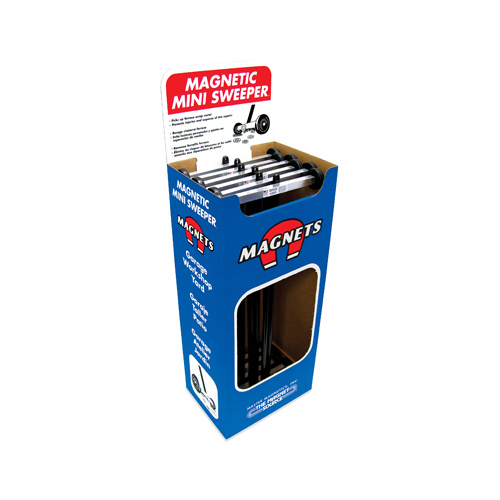 Magnetic Floor Sweeper, Magnet Source, 14 in W, 41 in Handle, 30 lb Magnet Strength - 1