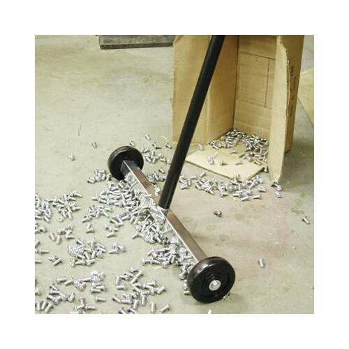 Magnetic Floor Sweeper, Magnet Source, 14 in W, 41 in Handle, 30 lb Magnet Strength - 2
