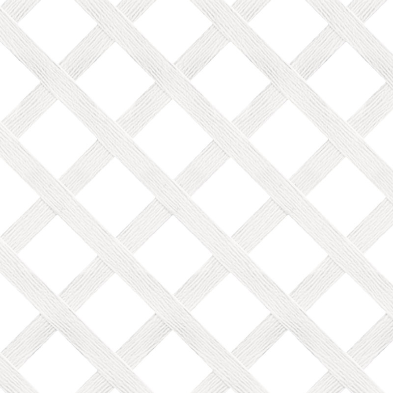 2 ft W x 8 ft L Garden Vinyl Lattice Panel, Diagonal, White - 2