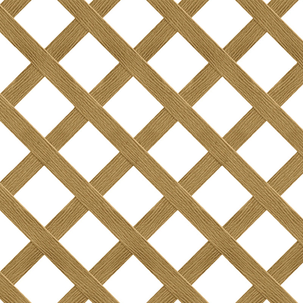 4 ft W x 8 ft L Garden Vinyl Lattice Panel, Diagonal, Cedar - 2