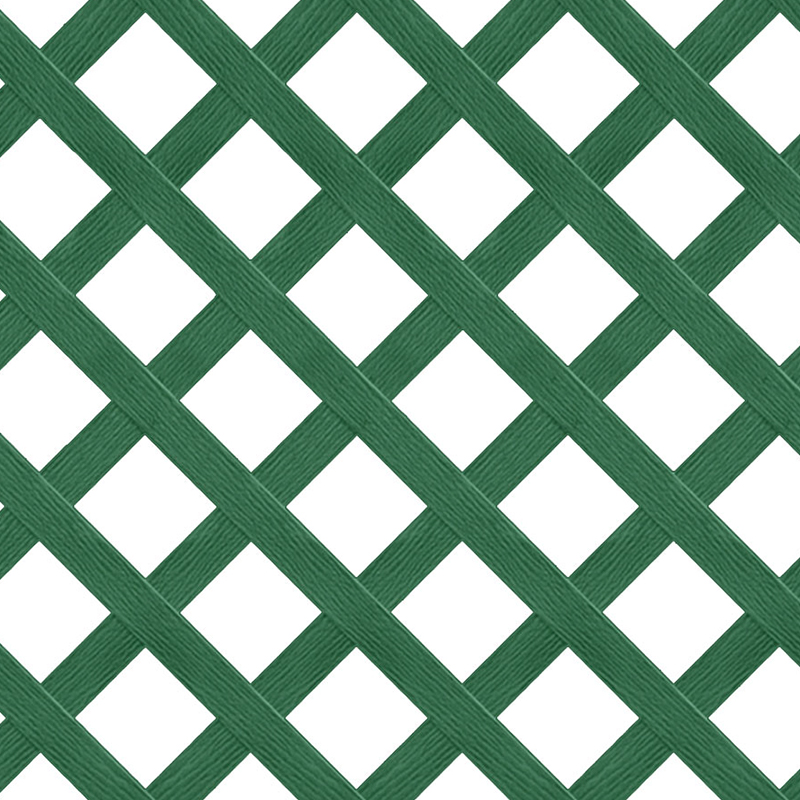 4 ft W x 8 ft L Garden Vinyl Lattice Panel, Diagonal, Green - 2