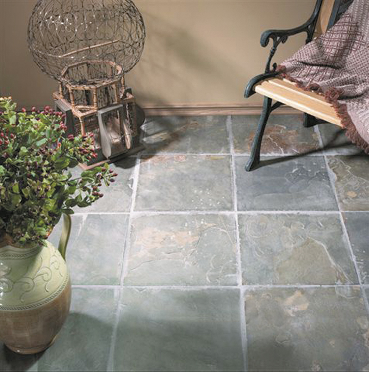 Emser Multicolor Gauged Slate Floor Tile, Emser Tile, 12 in W x 12 in L - 2