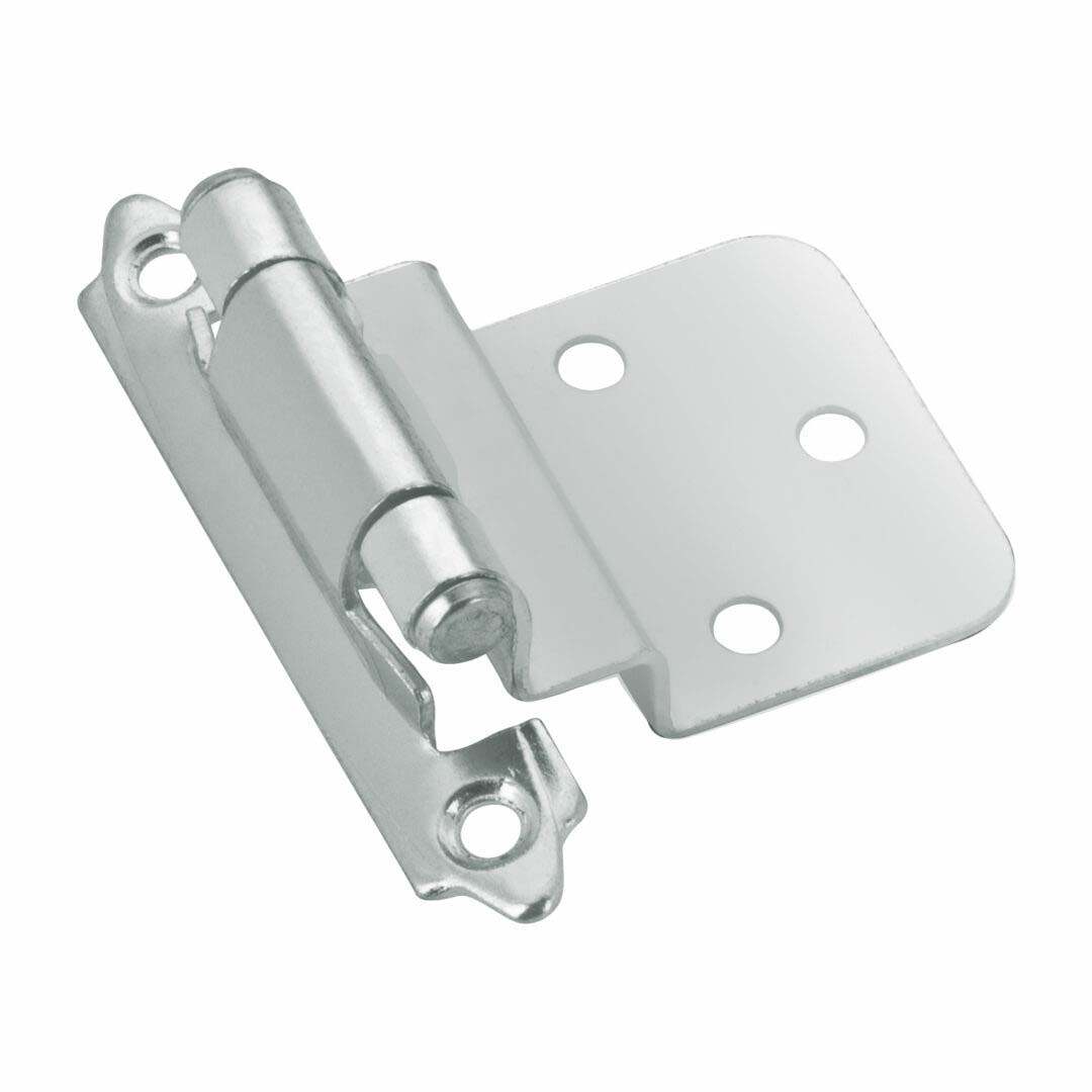 Cabinet Hinge, Richelieu, 3/8 in Overlay, Self-Closing Close, Brushed Nickel - 1