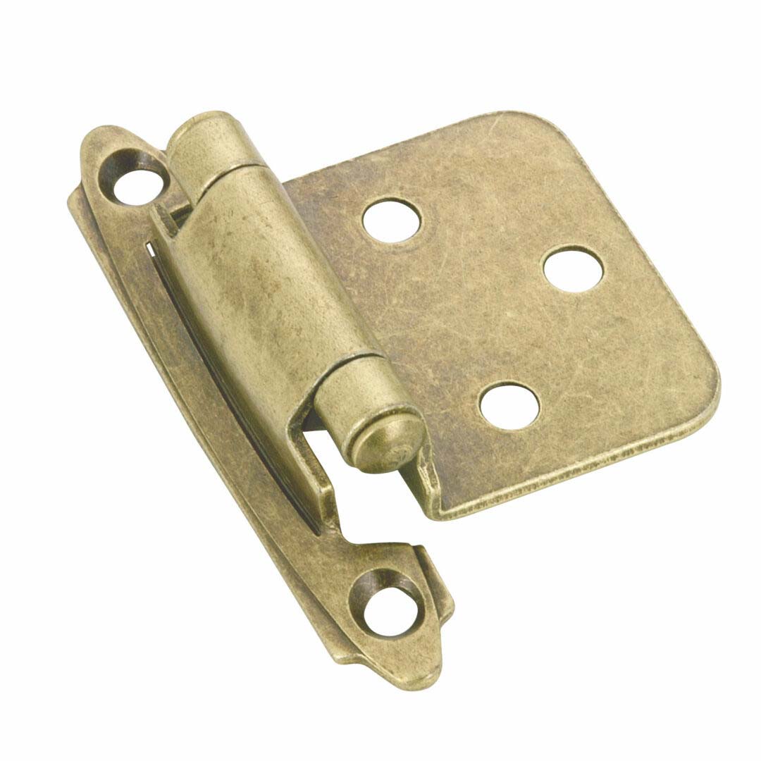 Cabinet Hinge, Richelieu, 100 deg Hinge Opening, Antique Brass - 1