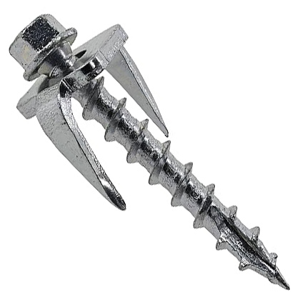 Fas-N-Tite Fence Post Screw, Hillman, #12 Thread, 1-1/2 in L, Coarse Thread, Hex Drive, Type 17 Point, Steel, Ceramic - 1