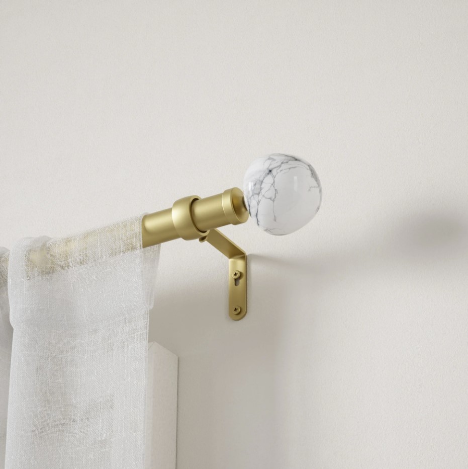 Umbra Venus 1 in Curtain Rod, Umbra Inc, Brackets & Hardware, 36 to 72 in, Gold - 2