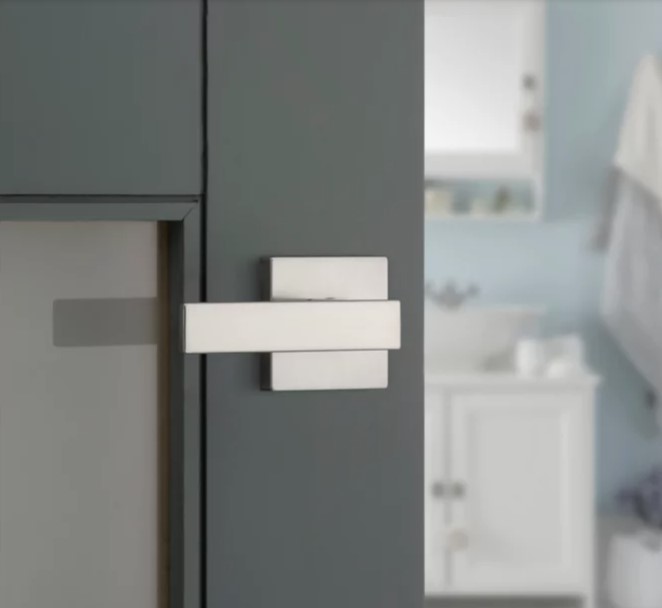 Privacy Lever, Kwikset, Singapore, Satin Nickel - 3
