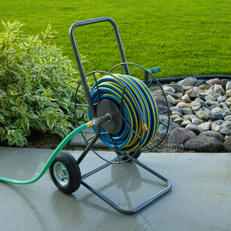 Hose Reel Truck, Yard Butler, 5/8 in Hose, 200 ft L Hose, Steel - 2