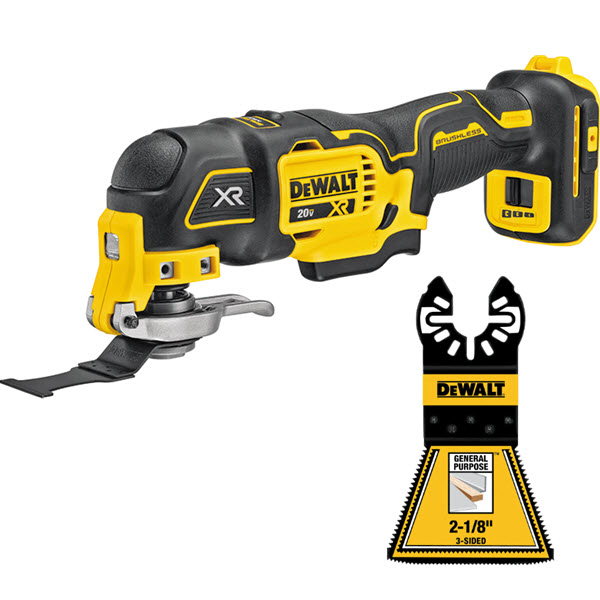 Cordless Multi-Tool, Dewalt, 20V MAX, Brushless, 3-Speed Oscillating, Includes 2-1/8 in 3-Sided Blade - 1