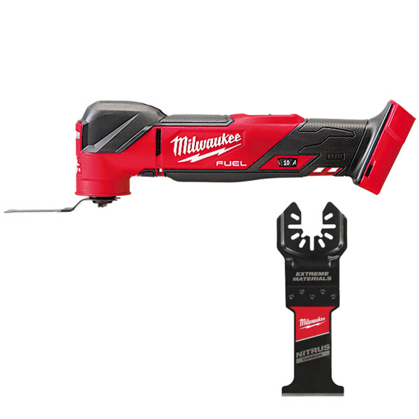 Cordless Multi-Tool, Milwaukee, M18 Fuel, Brushless, Includes 1-3/8 in Nitrus Carbide Blade - 1