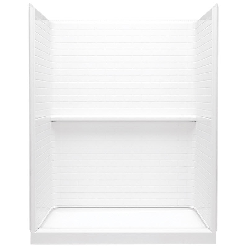 Traverse Alcove Shower Kit, Sterling, Left Hand, 60 in W x 30 in D x 76-1/4 in H, 4-Piece, White - 1