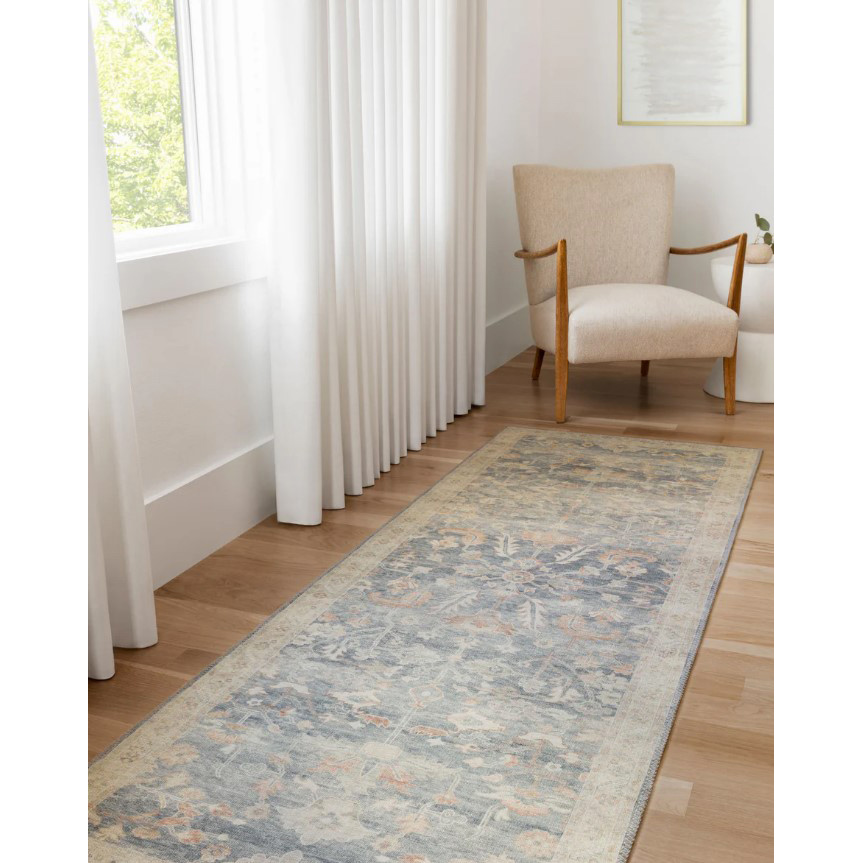 Hathaway Runner, Loloi, Denim/Multi-Color, 7 ft 6 in W, 2 ft 6 in L - 2