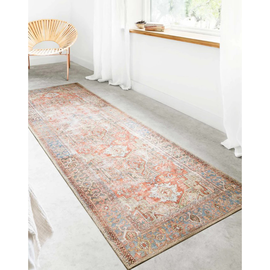 Loren Runner, Loloi, Sky/Terracotta, 2 ft 6 in W, 7 ft 6 in L - 2