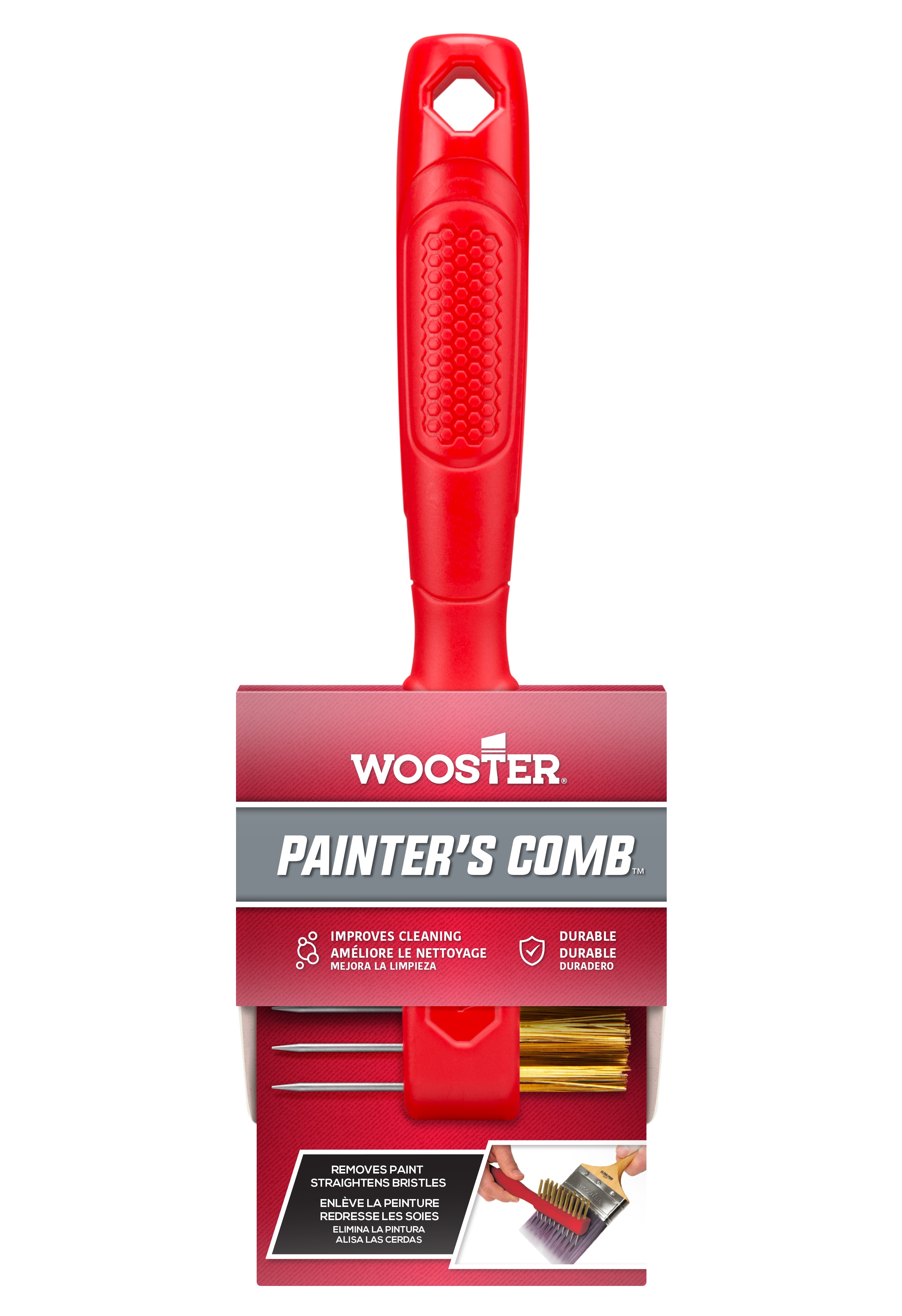 1832 Painter's Comb, 1 in L Trim, Brass Trim, Polypropylene Handle