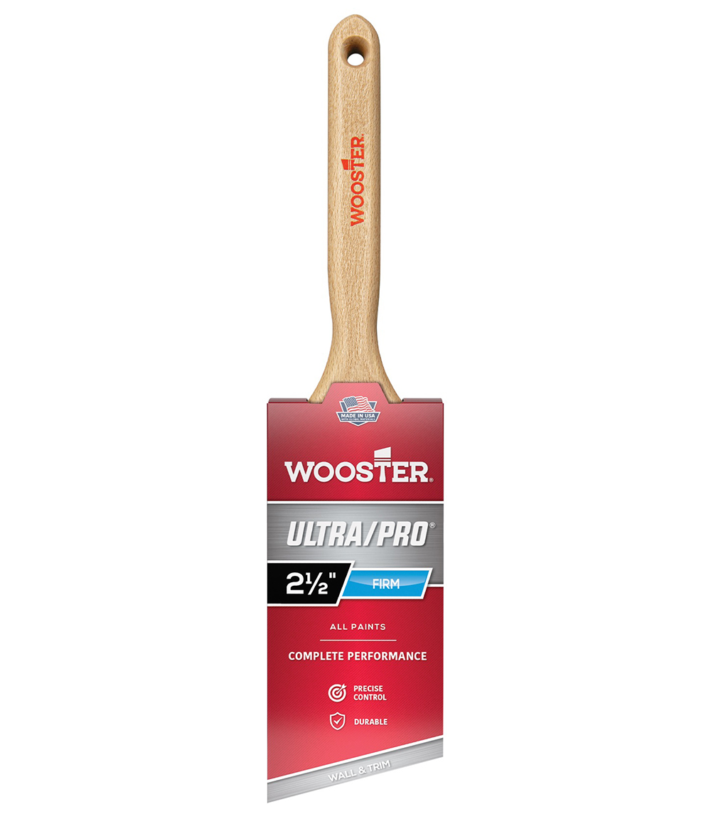 4174-2-1/2 Paint Brush, 2-1/2 in W, Angular Brush, 2-15/16 in L Bristle, Nylon/Polyester Bristle, Sash Handle