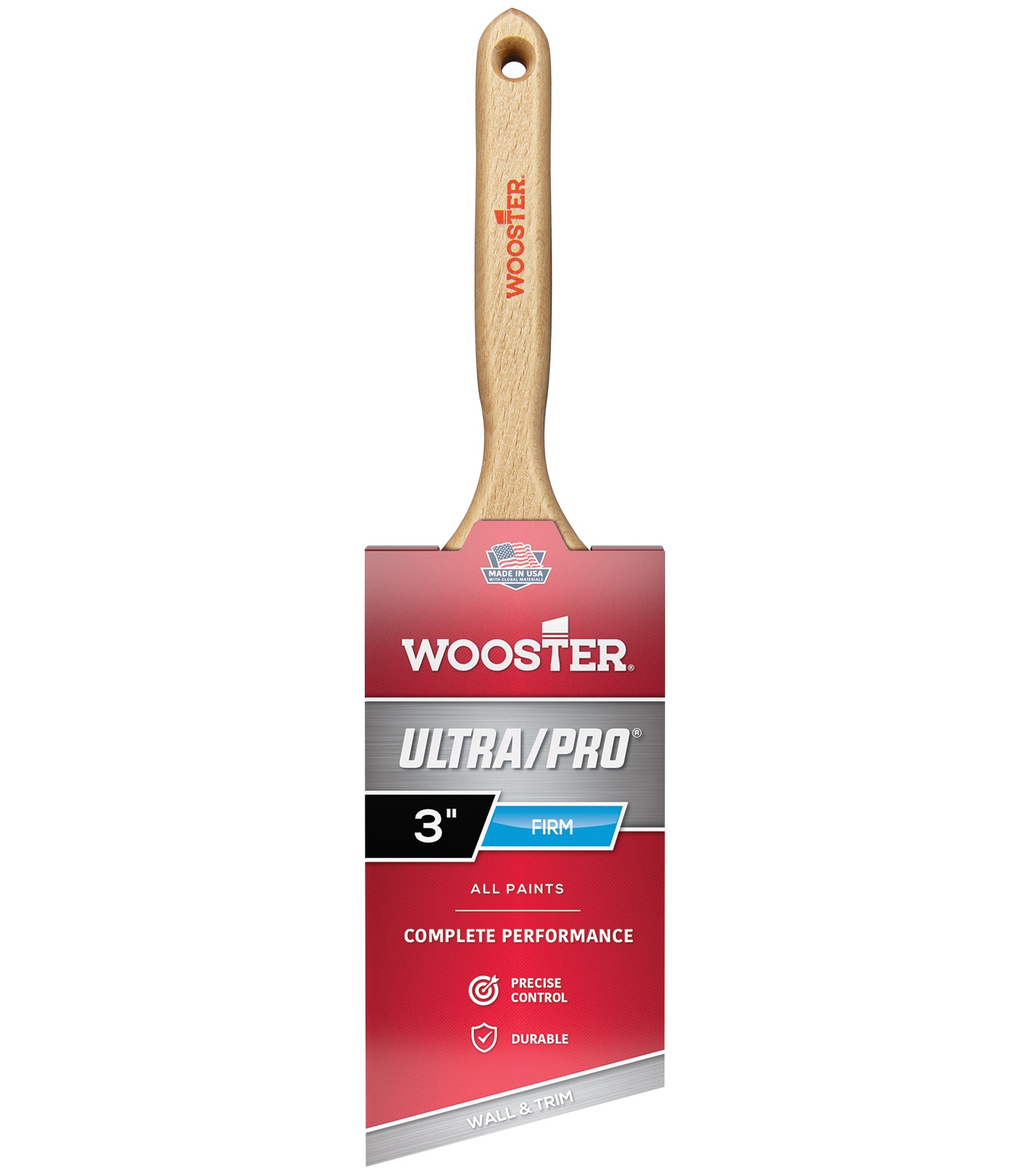 4174-3 Paint Brush, 3 in W, 3-3/16 in L Bristle, Nylon/Polyester Bristle, Sash Handle