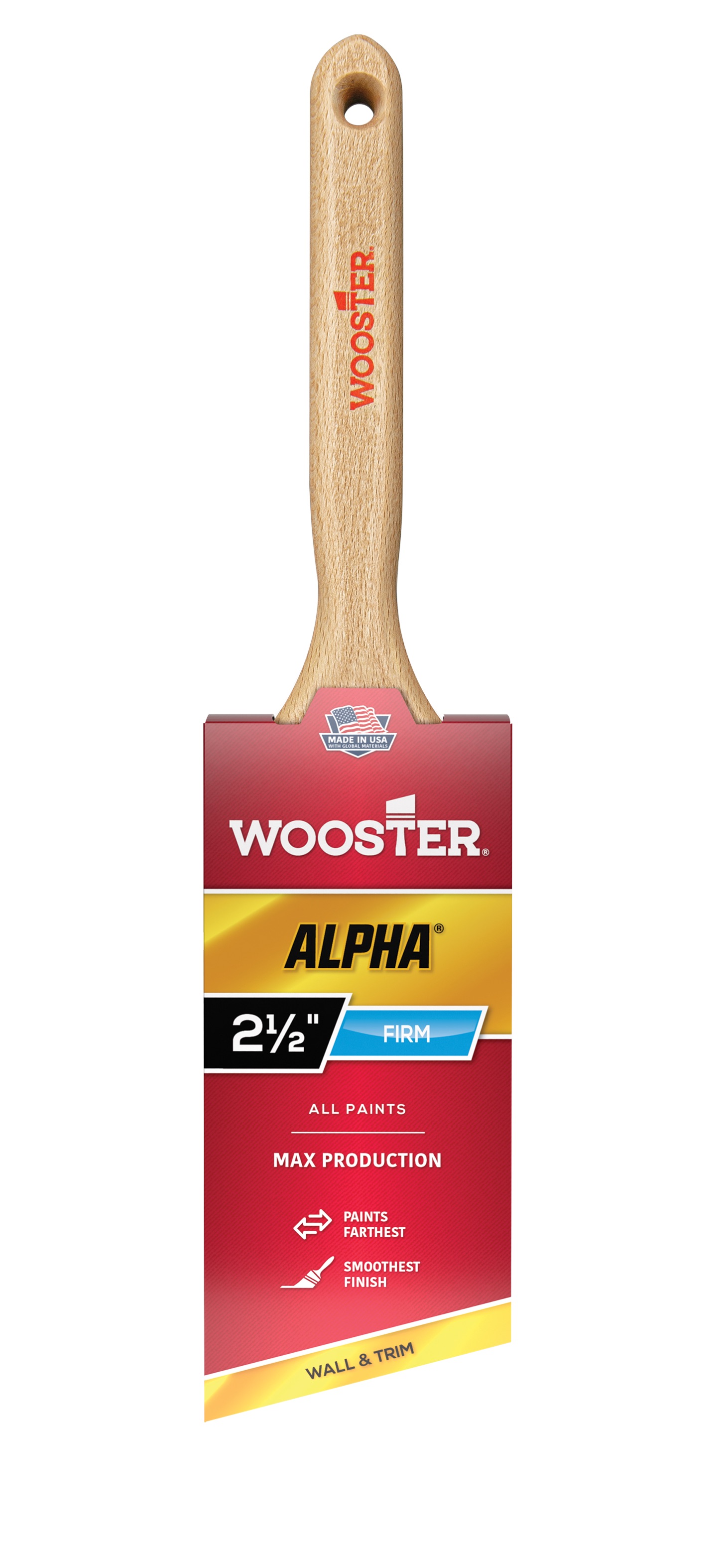4231-2 1/2 Paint Brush, 2-1/2 in W, 2-15/16 in L Bristle, Synthetic Fabric Bristle, Sash Handle