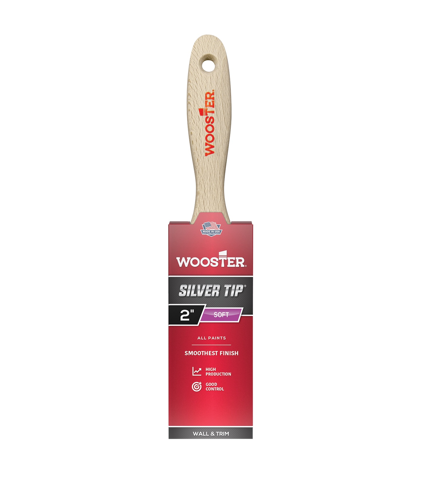 5222-2 Paint Brush, 2 in W, 2-11/16 in L Bristle, Polyester Bristle, Varnish Handle