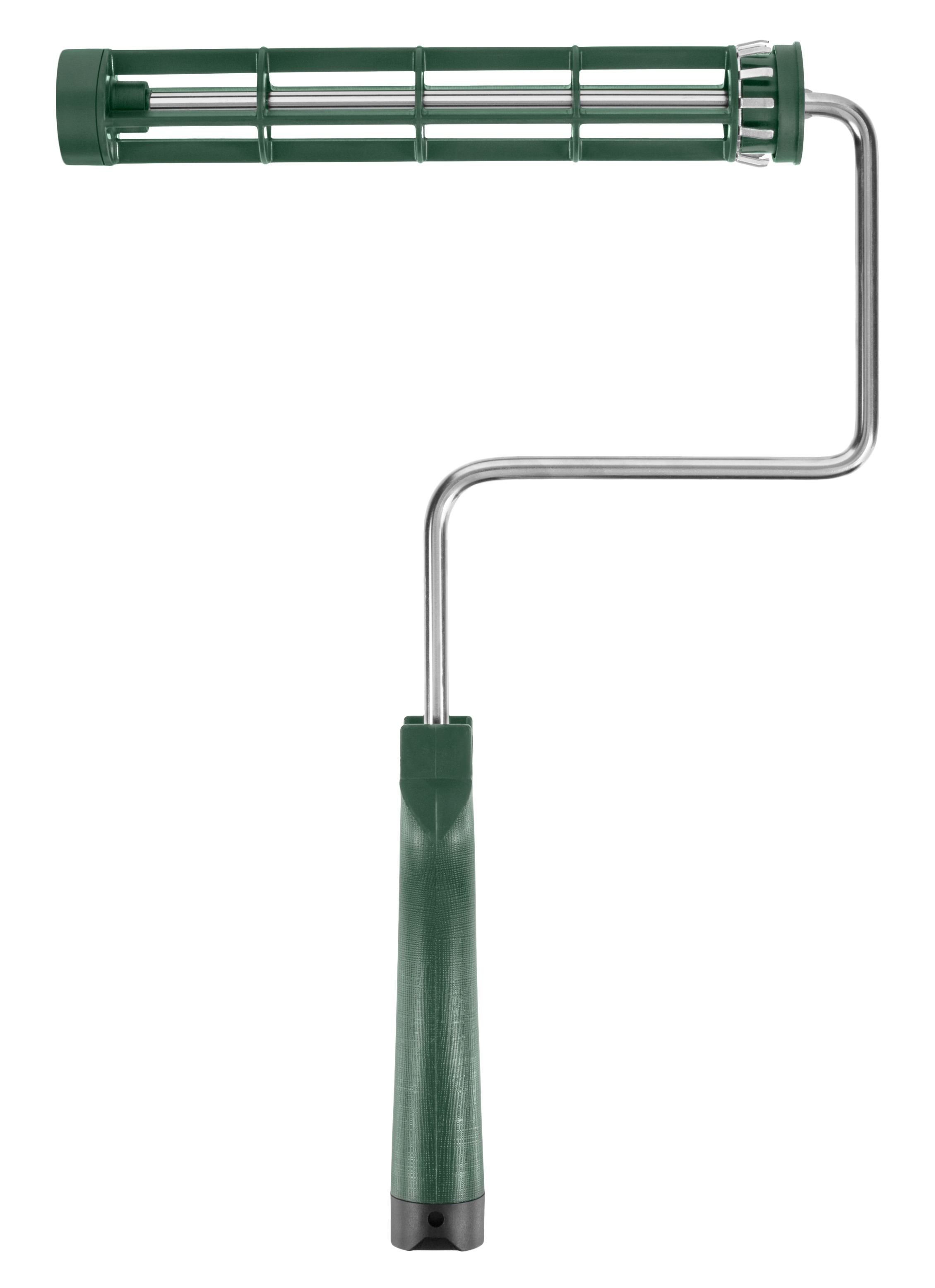 R017-9 Roller Frame, 9 in L Roller, Polypropylene Handle, Threaded Handle, Green Handle