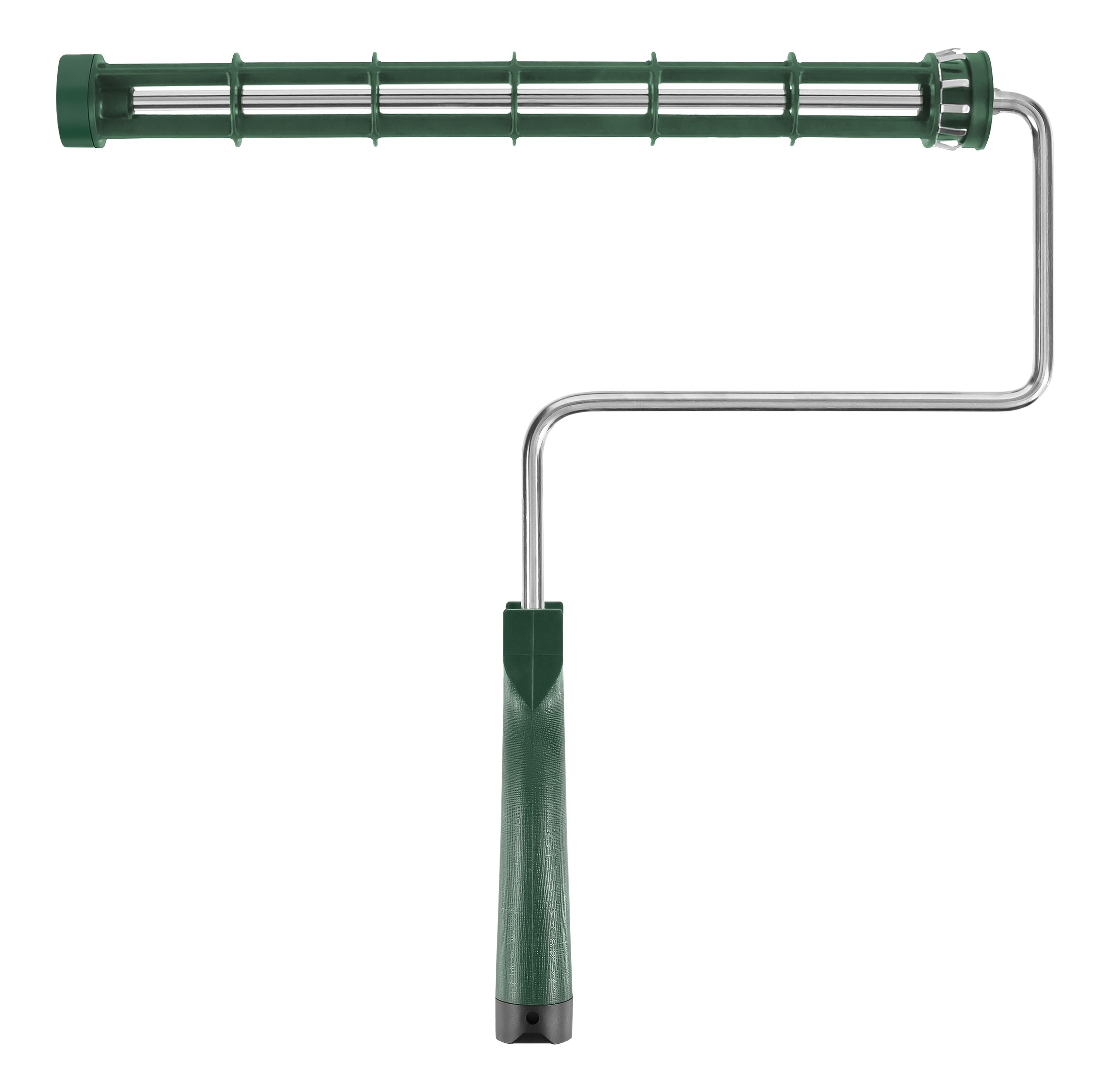 R017-14 Roller Frame, 14 in L Roller, Polypropylene Handle, Threaded Handle, Green Handle