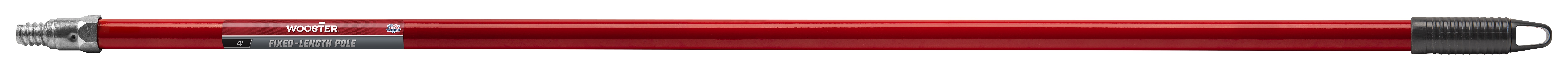 R070-48 Fixed-Length Pole, 15/16 in Dia, 4 ft L, Metal/Steel, Red