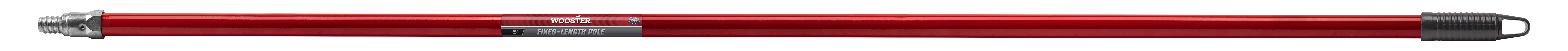 R070-60 Fixed-Length Pole, 15/16 in Dia, 5 ft L, Metal/Steel, Red