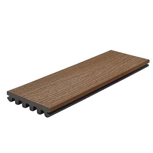 Enhance SD010612E2G01 Grooved-Edge Decking Board, 12 ft L, 6 in W, 1 in T, Composite, Saddle