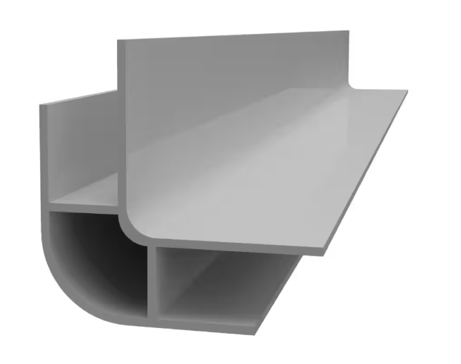 GTCT12IO10 PVC Outside Corner Rounded Trim, 10 ft Length, Gray