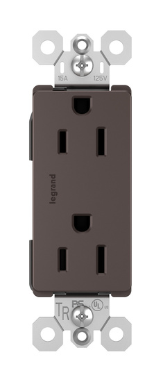 radiant 885TRDBCC12 Tamper-Resistant Receptacle, 15 A, 125 V, Side Wiring, NEMA 5-15R, NEMA: 5-15R