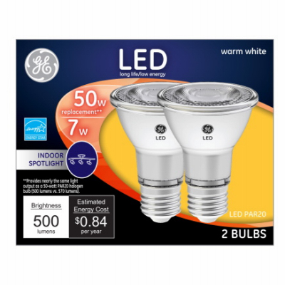 93116055 LED Light Bulb, R20 Lamp, 50 W Equivalent, E26 Medium Lamp Base, Yes, Clear, Warm White Light