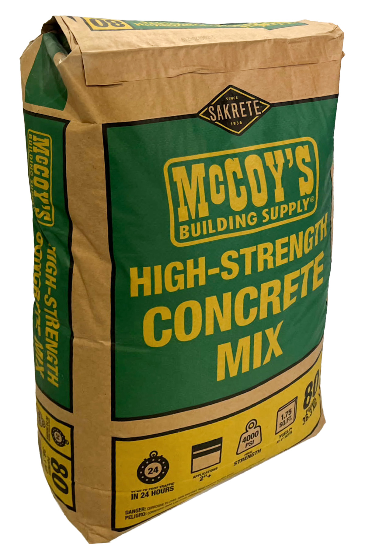 Oldcastle Concrete Mix, Gray, Powder, 80 LB Bag