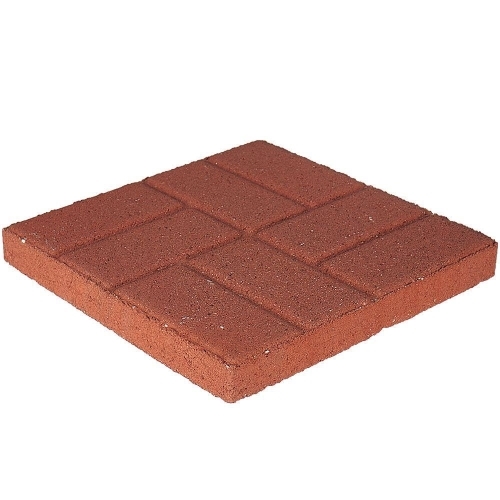 18" Square Brick Face Red