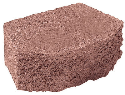 16200510 Castlewall Retaining Wall, 8 in L, 12 in W, 4 in H, Red