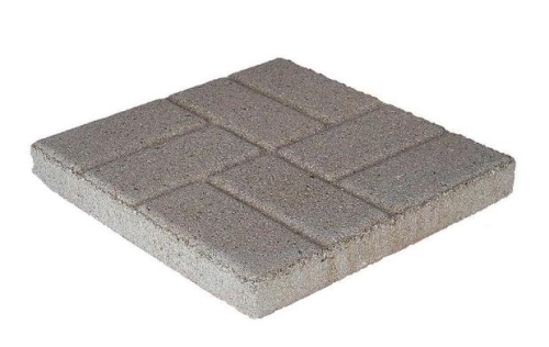 This slab with basketweve pattern is easy to install and enhances patios.