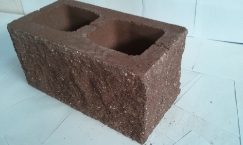 8" x 8" x 16" Splitface Corner Block Chocolate