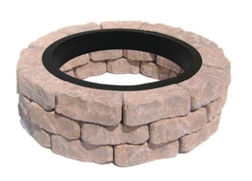 70580499 Britt Flag Fire Pit Kit, Flagstone/Steel, Beige