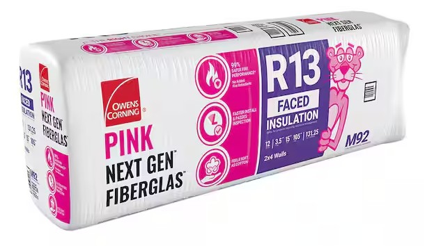 M92 Kraft-Faced Batt Insulation, 105 in L, 15 in W, 3-1/2 in Thick, 131.25 sq-ft Coverage Area