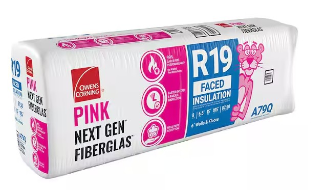 A79Q Kraft-Faced Batt Insulation, 105 in L, 15 in W, 6-1/4 in Thick, 87.5 sq-ft Coverage Area
