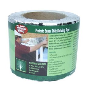 8440065SW Super Stick Building Tape, 75 ft L, 6 in W, Poly Backing, Aluminum/Silver