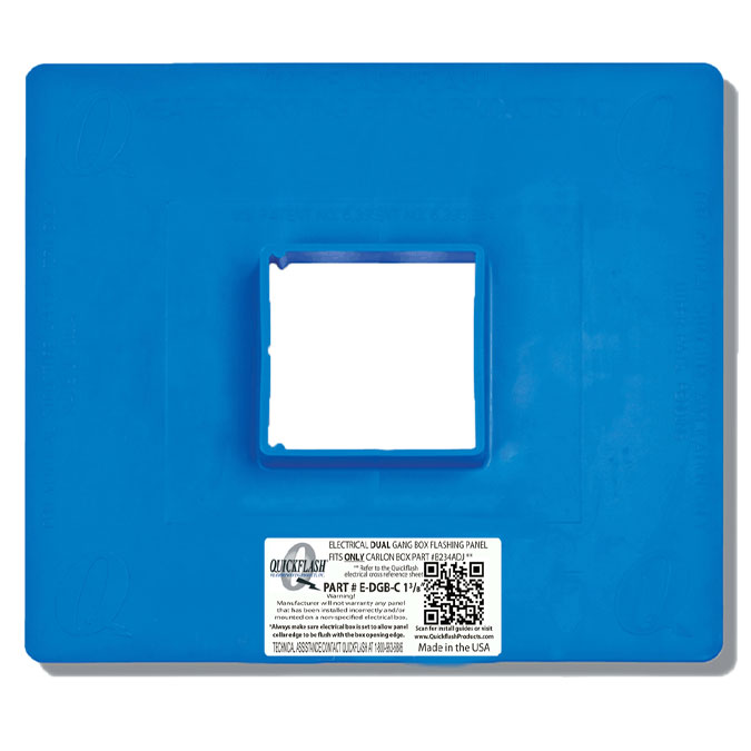 E-DGB-C 7/8 Flashing Panel, 11-1/8 in L, 11-1/8 in W, 3/32 in Thick, Plastic, Blue