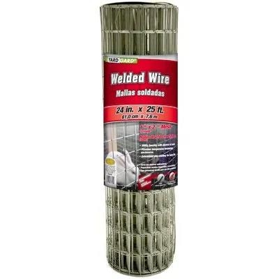 309312A Welded Fence, 25 ft L, 24 in H, 1 in Mesh, 16 ga, Steel, Galvanized