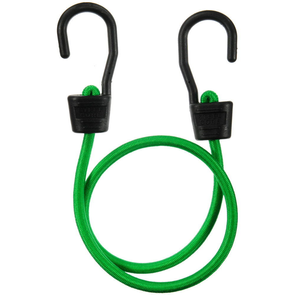 Ultra Series 06077 Bungee Cord, Glass Filled Nylon End, 32 in L, Rubber, Gray, Hook End, 1/PK