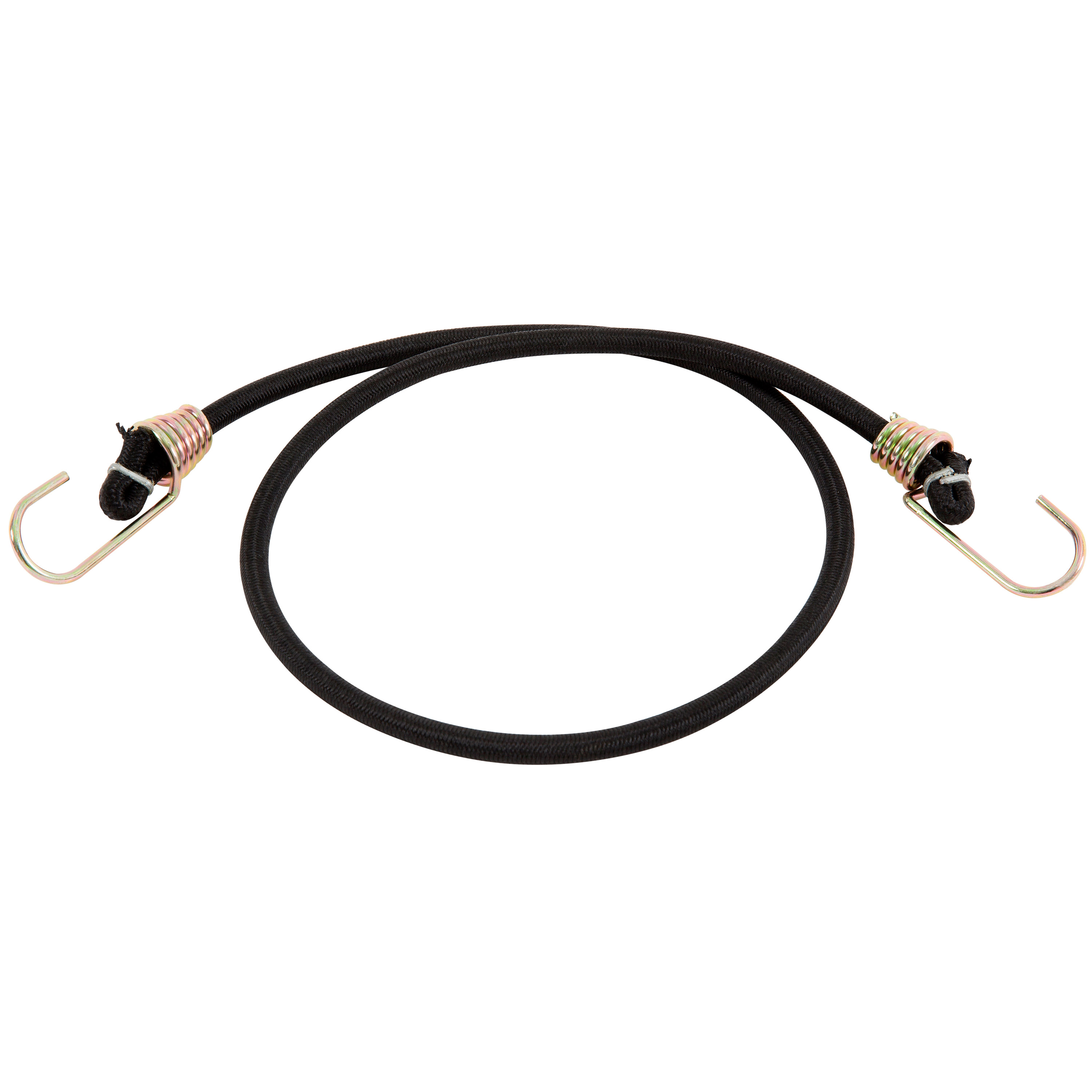 06185 Bungee Cord, 13/32 in Dia, 40 in L, Rubber, Black, Hook End