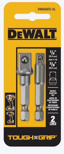 Tough Grip DWASATG-2L Socket Adapter Set, 2 in L