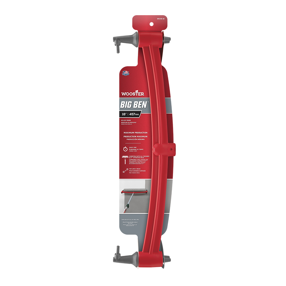 BR045-18 Roller Frame, 18 in L Roller, Polypropylene Handle, Threaded Handle