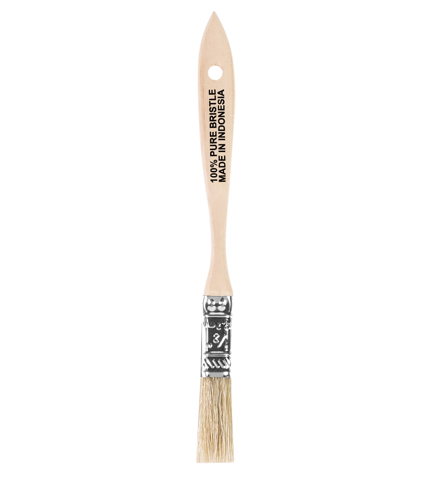 F5117-1/2 Paint Brush, 1/2 in W, 1-11/16 in L Bristle, Soft Natural China Bristle, Plain-Grip Handle